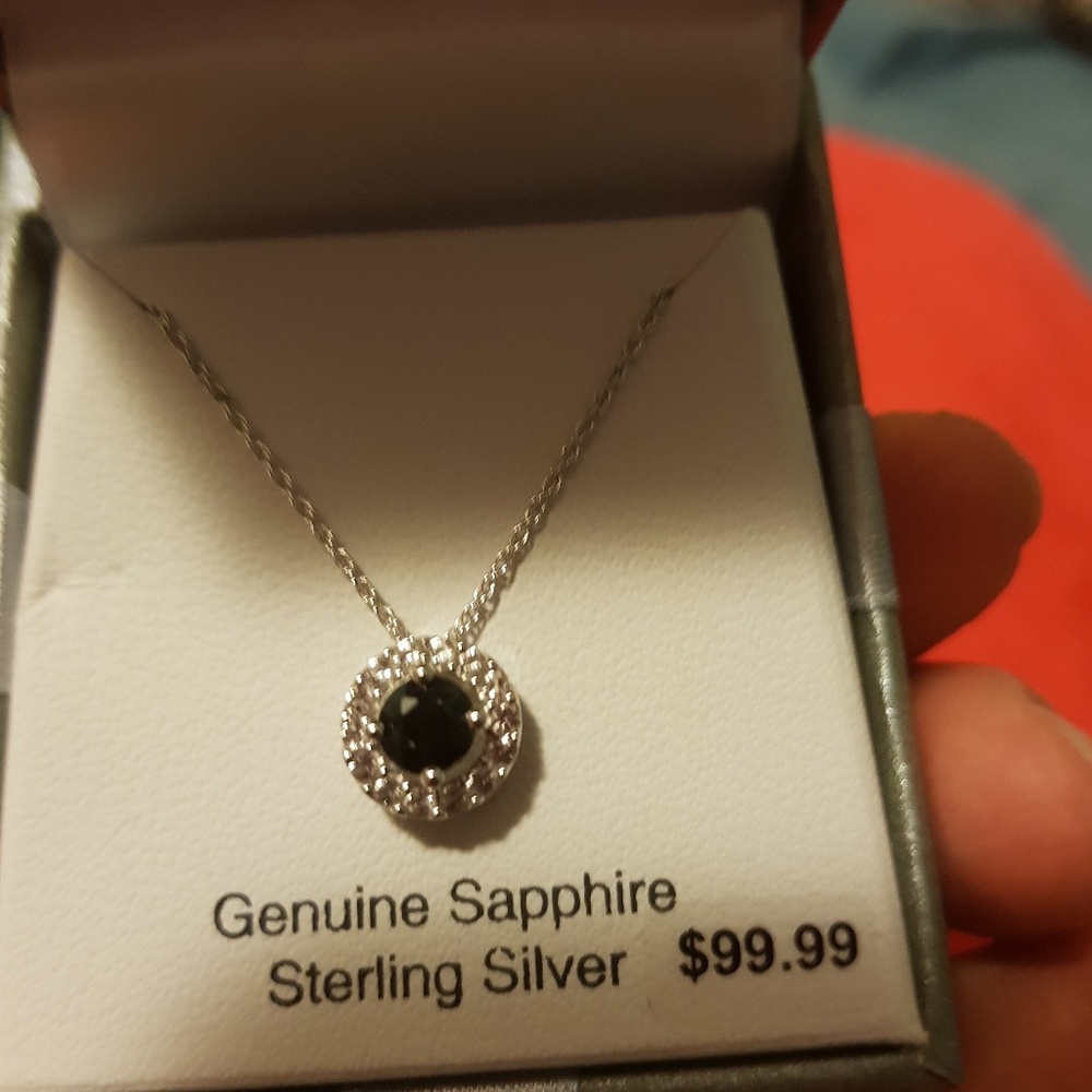 🆕Genuine sapphire & white topaz halo - Picture 6 of 7